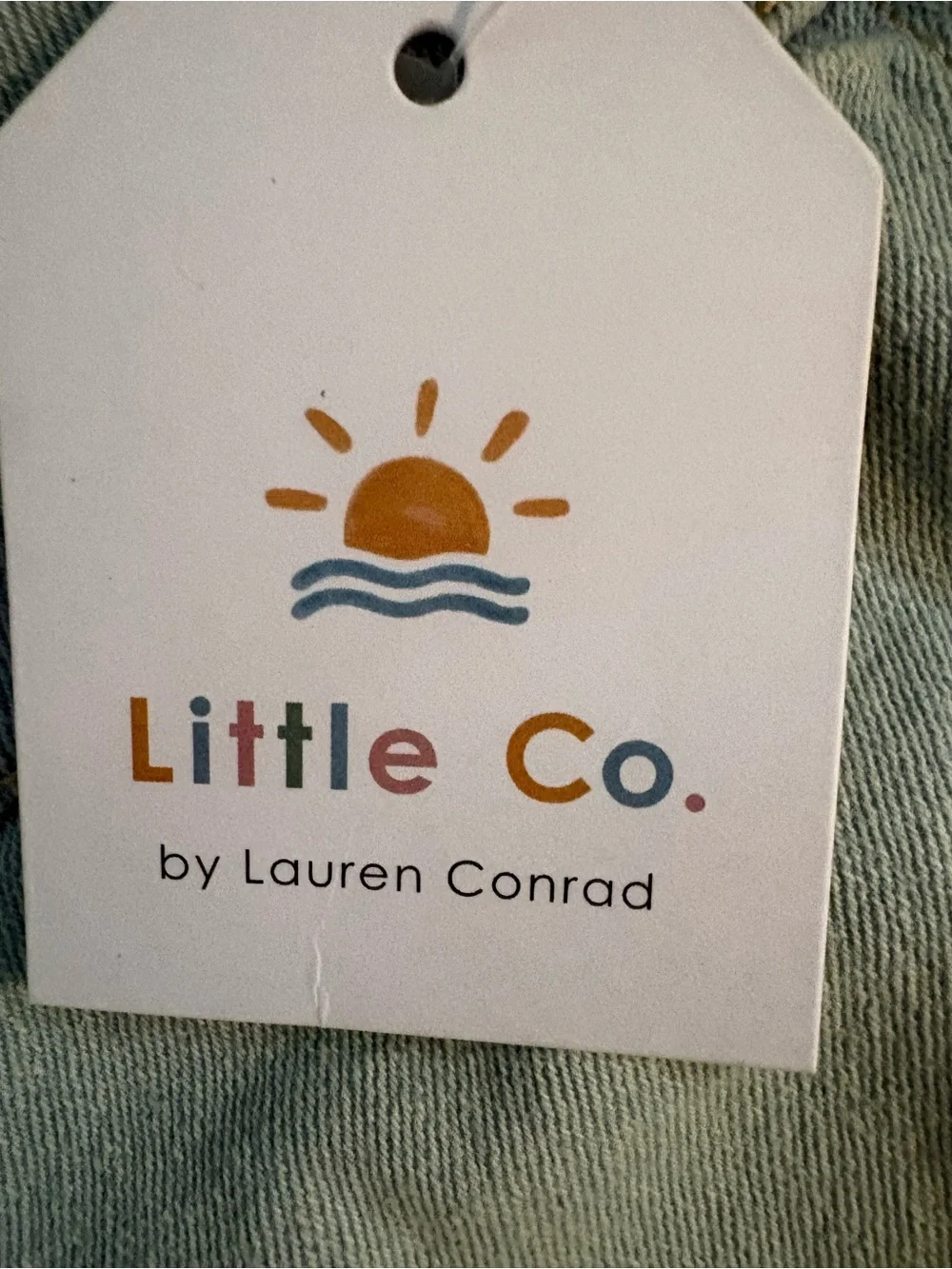 Lauren Conrad 100% Organic Cotton Light Blue Denim Baby Overalls Romper